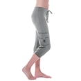 thumbnail image 1 of Capris pour Femmes avec Poches, Jambe Droite, Coupe Jambe, Grande Taille, Polyester, Grande Taille, Pantalons Raccourcis, Pantalons Capris Style C-381 Gris 4TG, 1 of 1