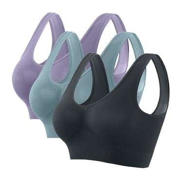 Cameland 3 Pack of Wireless Sports Bras for Women High Impact Support Plus Size Push Up Sports Bra with Removable Pads Bounce Control Sports Bras