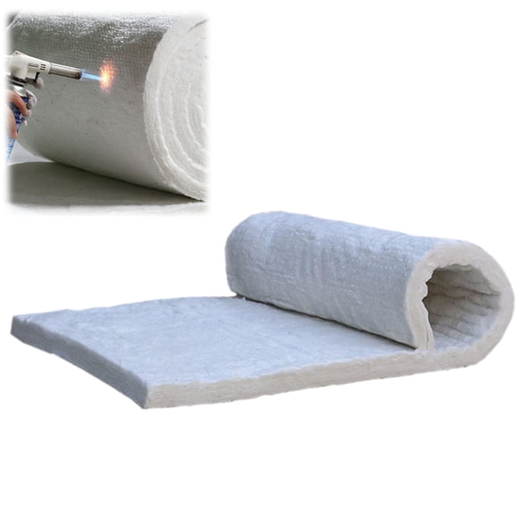 Couverture en Fibre de Céramique 20 mm d'Épaisseur - Baffle Isolant Ignifuge jusqu'à 2400 °F, Résistance aux Hautes Températures pour Four, Cuisinière (1 m x 0,61 m)