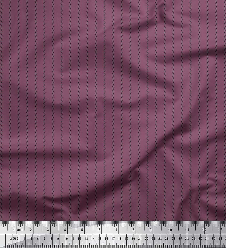 Soimoi Polyester Crepe Fabric Arrow Head Shirting Print Fabric by The Yard 52 Inch Wide