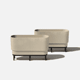 thumbnail image 1 of Veradek Demi Series Raised 30" Long Plastic-Stone Planter - (Sand/Black, 2 Pack), 1 of 8