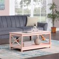 thumbnail image 2 of Pemberly Row Modern Coffee Table with Shelf in Pink Wood Finish, 2 of 6