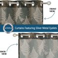 thumbnail image 4 of Vargottam Leaves Print Sheer Curtains for Short Windows - Set of 2 Panels, 63", Grommet Top, Printed Georgette, Light Filtering Drapes for Kitchen or Bedroom, 4 of 9