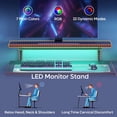 thumbnail image 4 of Pinmoco 42" Reversible L-Shaped Gaming Desk with Monitor Stand, LED Lights& Headset Hooks, Home Office, Carbon Fiber Black, 4 of 11