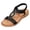 Noir, variante sur Sandales à Talon Compensé Bas à Bride Arrière Élastique pour Femmes avec Soutien de la Voûte Plantaire, Confortables, Bout Ouvert, Chaussures de Marche d'Été, Or, Taille 7