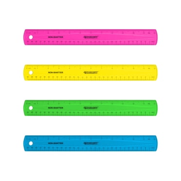Westcott - Ruler - 11.81 in - translucent colors, assorted - plastic