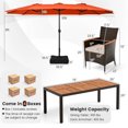 thumbnail image 2 of Costway Ensemble de Salle à Manger d'Extérieur en Osier 9 Pcs avec Parasol Extérieur Double Face 8 Chaises Empilables Orange, 2 of 9