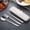 Beige#4130, variant on Reusable Stainless Steel Camping Utensil Set | 4-Piece Portable Cutlery Kit with Fork, Spoon, Chopsticks & Case for School, Work, Lunch & Outdoor Travel
