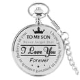 thumbnail image 2 of EGNMCR TO, MY SON I You Forever Fashion Lettering Commemorative Waist Chain Pocket Watch pocket watch, 2 of 2