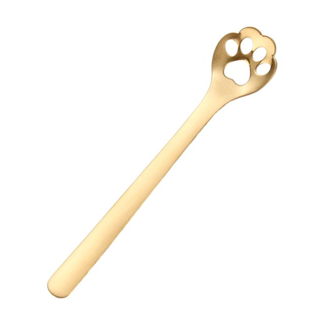Youkk Exquisite Tea Spoon For Tea Lovers For Home And Restaurant Teaware Essential For Tea Drinking Stainless Steel Spoon Cat's Claw gold 1 1Set