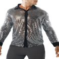 thumbnail image 3 of Chemise à Sequins Printemps Automne pour Hommes Manches Longues Col Rabattu Chemise à Pois, 3 of 5
