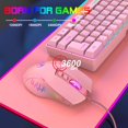 thumbnail image 2 of Souris de Jeu Filaire, Souris de Jeu pour Ordinateur PC Rétroéclairée RVB, Souris Ergonomique avec 7 Boutons, 4 Ppp Réglables jusqu'à 3200, Souris Optique USB pour Windows 7/8/10/XP, Vista, Linux, Mac OS, Rose/noir, 2 of 9