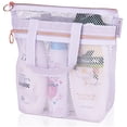 thumbnail image 1 of Waterproof Nylon Foldable Mesh Organizer: Transparent Travel Toiletry Bag for Shower, Makeup & Beach - Lightweight Portable Storage Pouch with See-Through Design for Easy Access & Space-Saving (White), 1 of 6