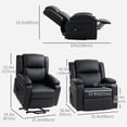 thumbnail image 3 of HOMCOM Lift Chair, PU Leather Recliner Chair with Side Pockets, Black, 3 of 10