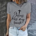 thumbnail image 1 of EGNMCR Shirts Easter Chemises pour Femmes Chemises Imprimé de Pâques pour Femmes Lettrage de Pâques Imprimé Col Rond Haut à Manches Courtes Haut/chemise à Manches Courtes Col Rond T - pour Femmes, 1 of 5