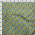 thumbnail image 4 of oneOone Polyester Spandex Lime Green Fabric Asian Japanese Koi Fish Fabric For Sewing Printed Craft Fabric By The Yard 56 Inch Wide, 4 of 4