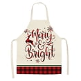 thumbnail image 1 of Oleegame 1PC Pretty Apron Christmas Kitchen Cooking Aprons Plaid Aprons Adjustable Buffalo Plaid Baking Apron, 1 of 7