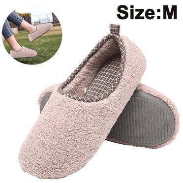 Pantoufles pour Femmes Chaussures d'Intérieur Confortables avec Mousse Mémoire Peluche Chaude Doublée en Molleton Pantoufle de Maison Dos Fermé Antidérapant Chaussure de Maison