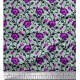 thumbnail image 1 of Soimoi Polyester Crepe Fabric Leaves & Floral Artistic Print Sewing Fabric Yard 52 Inch Wide, 1 of 1