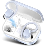 Wireless Earbuds, Bluetooth 5.3 Sport Headphones with Ear Hooks, 128H Playtime, LED Display, IPX7 Waterproof for Gym/Running/Workout, Blue