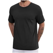 Cameland Mens Big and Tall T Shirts Men's Short Sleeve T-shirt Solid Color Crewneck Cotton Tee Summer Top
