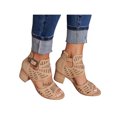 thumbnail image 3 of LUXUR Sandales Habillées pour Femmes à Talon Bloc Bas, Mode pour Dames, à Boucle, Kaki 10, 3 of 6