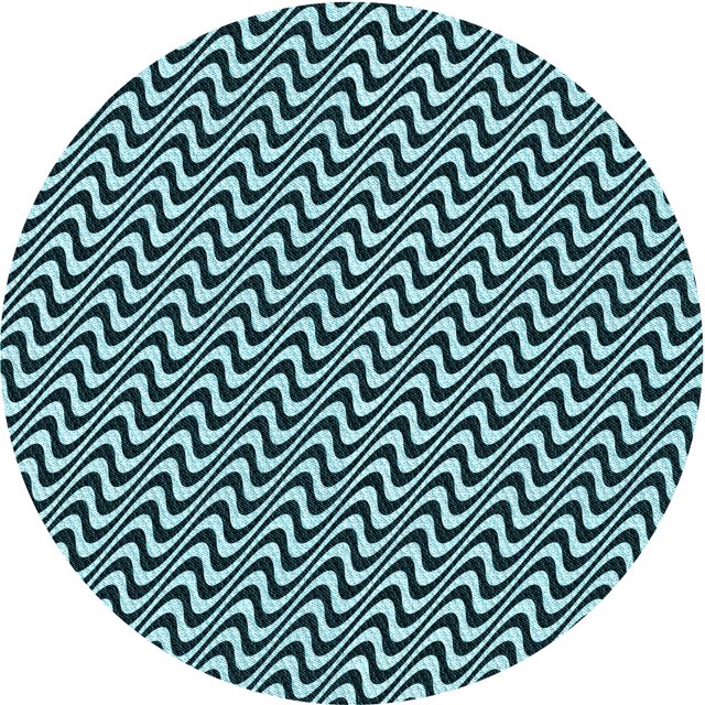 Ahgly Company Tapis d'Intérieur Ronds Lavables à la Machine, Style Transitionnel, Bleu Lagon Bleu, Tapis de Zone, 7 Pieds Rond