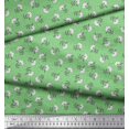 thumbnail image 2 of Soimoi Satin Silk Fabric Leaves & Floral Block Print Sewing Fabric Yard 42 Inch Wide, 2 of 3