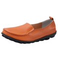 thumbnail image 1 of B91xZ Chaussures pour Femmes Semelle Crantée Plateforme Talon Moyen Épais Mocassins Bout Rond Classique à Enfiler Uniforme de Bureau Richelieus Chaussures, Orange 7.5, 1 of 5