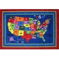 thumbnail image 1 of Tapis rectangle amusant pour enfant capitales d'états multicolore nylon, 1 of 2