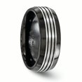 thumbnail image 4 of Edward Mirell Titanium Black Ti Flat Top Beveled Edge 8mm Band Size 11, 4 of 4
