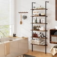 thumbnail image 4 of Costway 6-tier Ladder Shelf 72 Inches Industrial Wall Mounted Bookshelf Brown, 4 of 9