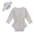 thumbnail image 3 of PMVFHDE Fall Rompers for Girl Baby Girls' Long Sleeve Romper Soft Bodysuit With Gold Foil Print & Pom Pom Design Cute And Comfortable Outfit For Spring And Fall Purple,2-3 Years, 3 of 3
