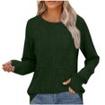 thumbnail image 1 of yoeyez Tunique en Tricot pour Femmes, Chandails à Manches Torsadées Patchwork, Col Ras du Cou Raglan, Chemises à Manches Longues, Hauts Mode Automne 2024, Vert, TG, 1 of 6