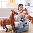 thumbnail image 4 of Lubelski Cheval de Simulation 3D Animal en Peluche Poupée Rembourrée Jouet pour Enfants Déco de Chambre Accessoires Photo, 4 of 8