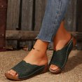 thumbnail image 4 of Womens Wedge Orthopedic Sandals 2025 Comfortable Leather Arch Support Orthotic Platform Walking Dress Slip on, 4 of 6