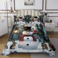 thumbnail image 1 of Xmas Snowman Bedspread Set Cute Rabbit Coverlet Set,Merry Christmas Quilt Set King,Xmas Snowflake Quilted Cartoon Christmas Decorations, 1 of 5