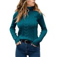 thumbnail image 2 of Simua Chandail à Col Roulé 2024 pour Femmes, Manches Longues, Tricot Torsadé, Chandail, Chandail, 2 of 3