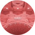 thumbnail image 1 of Ahgly Company Tapis d'Intérieur Ronds Transitionnels Rouges Lavables à la Machine, 5 Pieds Rond, 1 of 7