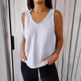 thumbnail image 2 of Plebaso Débardeurs pour Femmes Col Rond Sans Manches T-Shirts Couleur Unie Décontractés Amples T-Shirts Basiques pour Femmes, 2 of 7