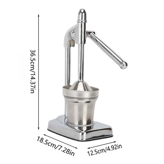 Manual Citrus Juicer Stainless Steel Lemon Orange Presser with Lever Handle and Conical Juicing Head