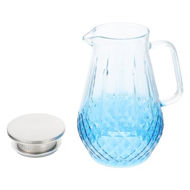 HLONK Heat Resistant Glass Water Pitcher Tea Kettle Handle Tea Pot Water Jug with Lid