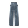 thumbnail image 4 of Plebaso Womens Velvet Pants Elastic Waist Drawstring Lounge Pants Straight Leg Trousers with Pockets, 4 of 5
