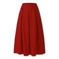 thumbnail image 5 of Pisexur Jupe Mode Femmes Printemps Été Ceinture Fermeture Éclair Taille Haute Uni Jupe Rétro Femmes Plissée Robe Femmes, 5 of 5