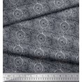 thumbnail image 2 of Soimoi Gray Heavy Satin Fabric Print Block Decor Fabric Printed Yard 54 Inch Wide, 2 of 3