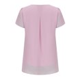 thumbnail image 3 of Birdeem T-Shirt à Manches Courtes en Chiffon Uni Décontracté Col en V pour Femmes, 3 of 5
