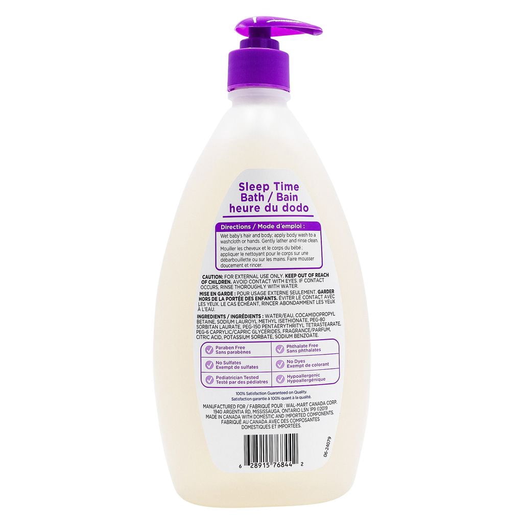 Bain pour bébé Equate Sleep Time, 828 ml