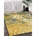 thumbnail image 2 of Ahgly Company Indoor Square Abstract Chrome Gold Yellow Abstract Area Rugs, 4' Square, 2 of 6