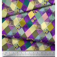 thumbnail image 3 of Soimoi Polyester Crepe Fabric Leopard & Argyle Patchwork Print Fabric by The Yard 52 Inch Wide, 3 of 3