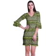 thumbnail image 1 of Moomaya Robe Courte Imprimée pour Femmes, Manches Évasées, Coupe Droite, Robes pour Femmes, Vêtements d'Été Décontractés, 1 of 6